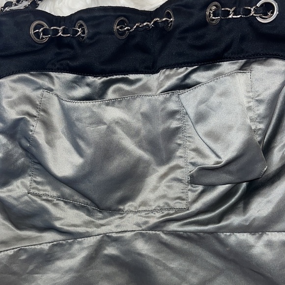 Authentic CHANEL Melrose Coco Cabas Chain Drawstring Satin Shoulder Bag - Picture 12 of 16